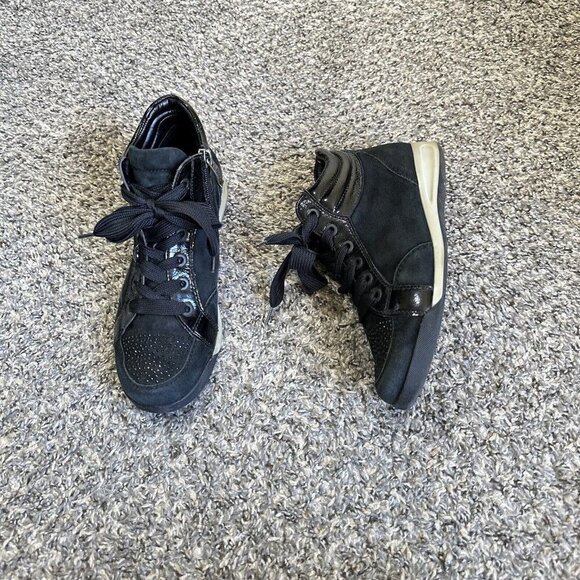 ARA REVA High Top Sneakers Boots Black Leather Side Zip Comfort Shoe UK 3.5 US 6 - Picture 2 of 10